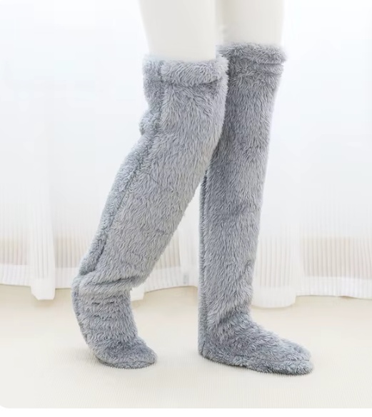 Chaussettes Hautes Fluffy Teddy – Ultra Douces et Confort Cocooning pour des Jambes protégées du froid