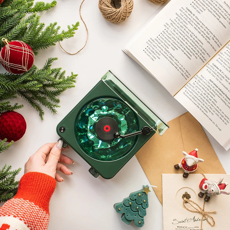 Enceinte Bluetooth  Rétro Style Vinyle & veilleuse d'ambiance 3 en 1